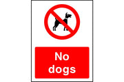 No Dogs park safety sign