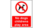 No dogs childrens play area sign
