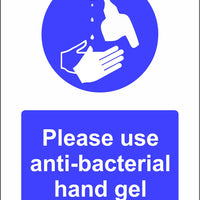Use anti-bacterial hand gel safety sign