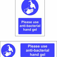 Use anti-bacterial hand gel safety sign