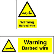 Warning Barbed wire sign