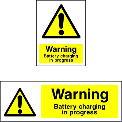 Warning Battery Charging In Progress safety sign
