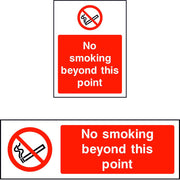 No Smoking beyond this point sign