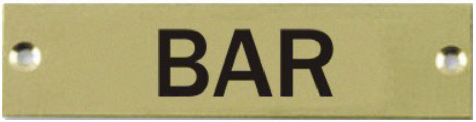 Engraved Brass Bar Sign