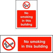 No smoking in this building safety sign