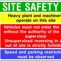 Site safety heavy plant and vehicle multi message sign