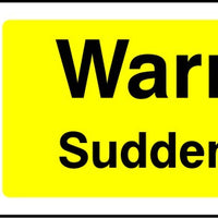 Warning Sudden drop safety sign
