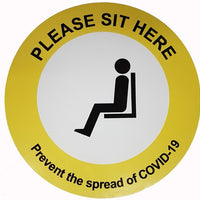 Coronavirus Sit here removable vinyl desk sign