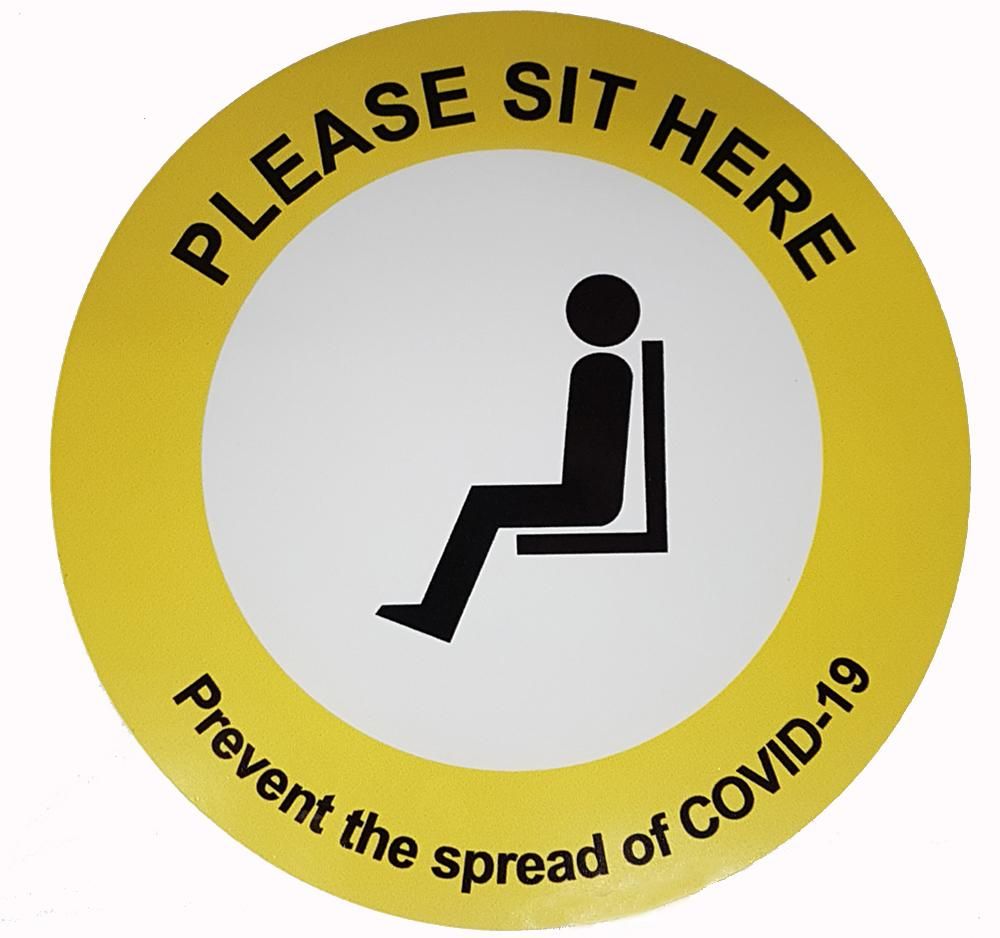 Coronavirus Sit here removable vinyl desk sign