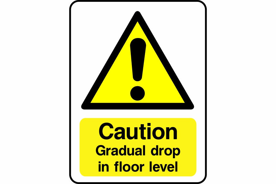 Level G Sign Caution Gradual drop in floor level sign | SK Signs & Labels
