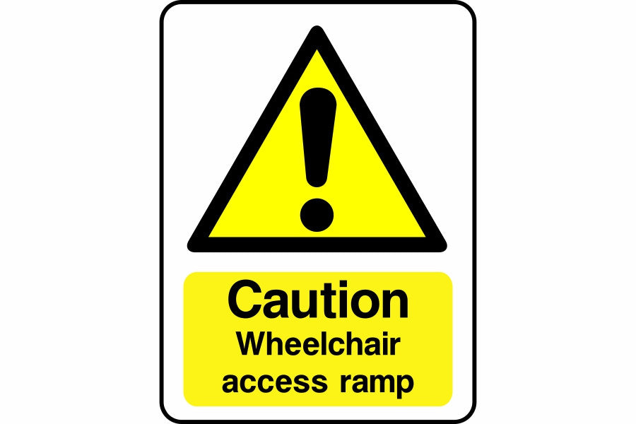 Caution Wheelchair Access Ramp sign | SK Signs & Labels