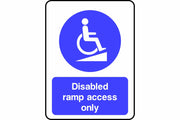 Disabled ramp access only sign