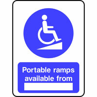 Portable ramps available from sign