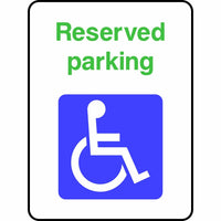 Reserved disabled parking sign
