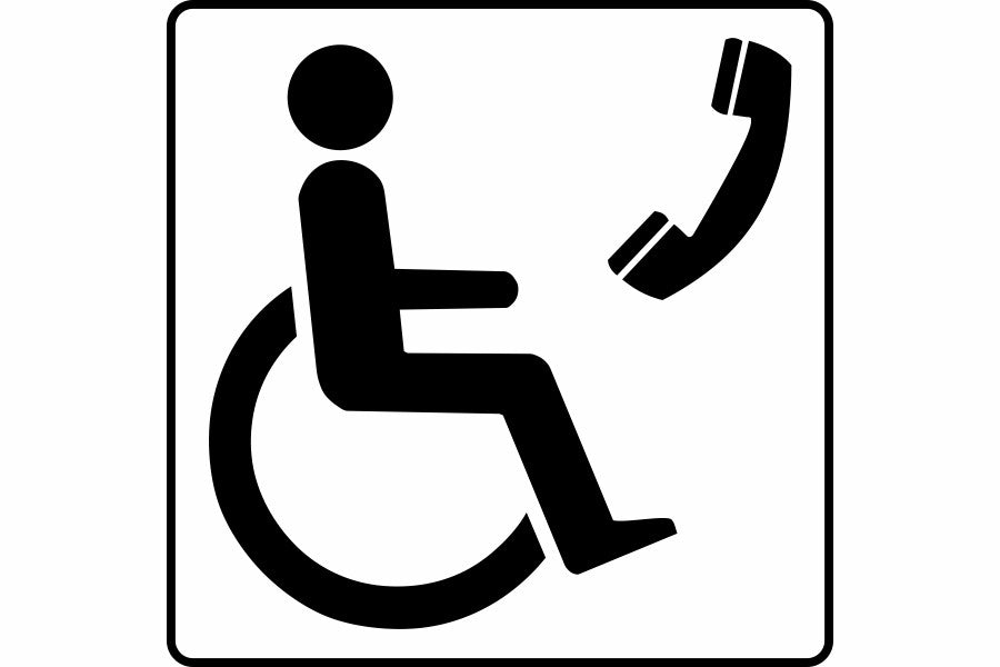 Wheelchair user telephone sign