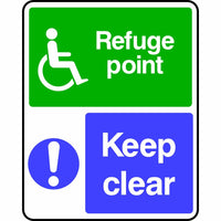 Refuge Point Keep Clear sign