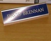 Free Standing Desk sign with Acrylic Laminate Nameplate