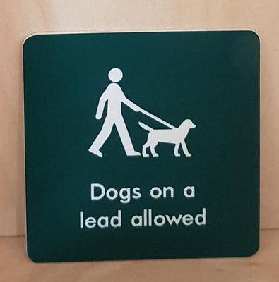Engraved Dogs on a lead allowed symbol sign