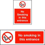 No smoking in this entrance safety sign