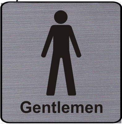 Engraved Gentlemen Toilet Symbol Sign
