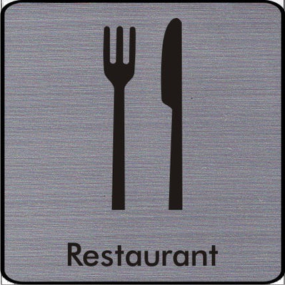 Engraved Restaurant Symbol Sign