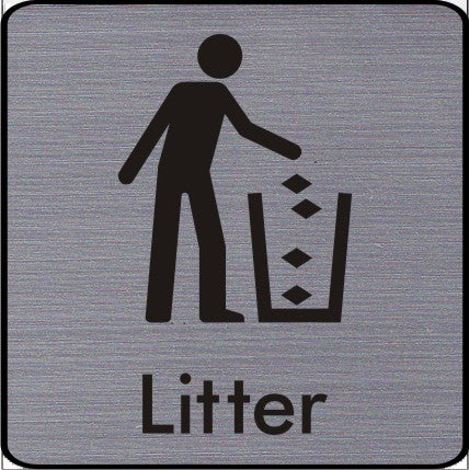 Engraved Litter Symbol Sign