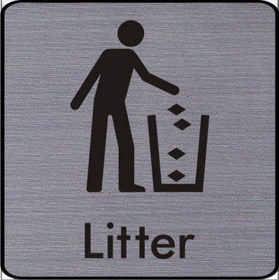 Engraved Litter Symbol Sign