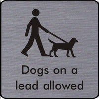 Engraved Dogs on a lead allowed symbol sign