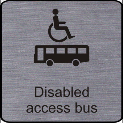 Engraved Disabled access bus symbol sign