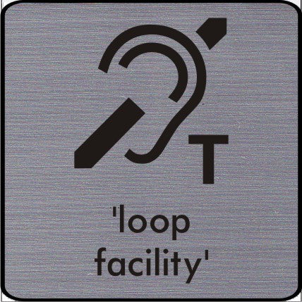 Engraved T Loop Hearing facility symbol sign | SK Signs & Labels