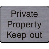 Engraved Private Property Keep Out sign