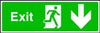 Exit Running Man and Arrow Down Sign