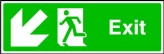 Exit Running Man and Arrow Down Left Sign