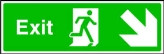 Exit Running Man and Arrow Down Right Sign