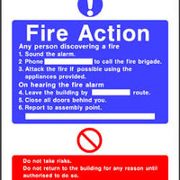 Do not use lifts Fire action sign