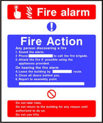 Fire Alarm fire action notice sign