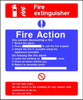 Fire Extinguisher fire action notice sign