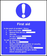 First Aid Notice safety sign