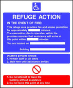 Refuge Action Fire notice sign