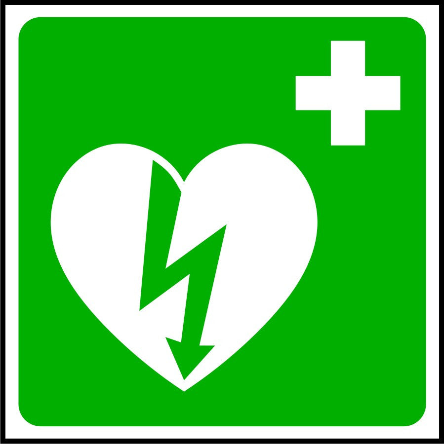 Defibrillator symbol first aid sign