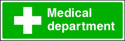 Medical Department first aid safety sign