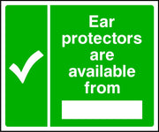 Ear protectors available from safety sign