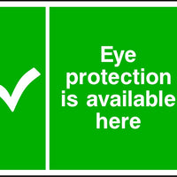 Eye protection is available here safety sign