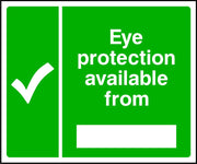 Eye protection is available from safety sign