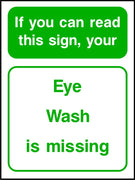 Eye wash is missing safety sign