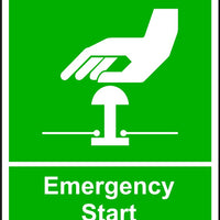 Emergency Start safety sign