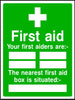 First aiders and first aid box sign