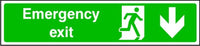 Emergency Exit Running Man and Arrow Down Sign