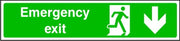 Emergency Exit Running Man and Arrow Down Sign