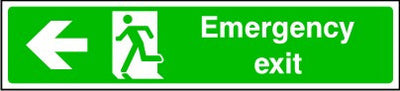 Emergency Exit Running Man and Arrow Left Sign